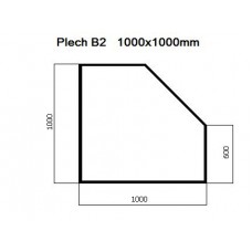 Plech pod kamna rohový B2